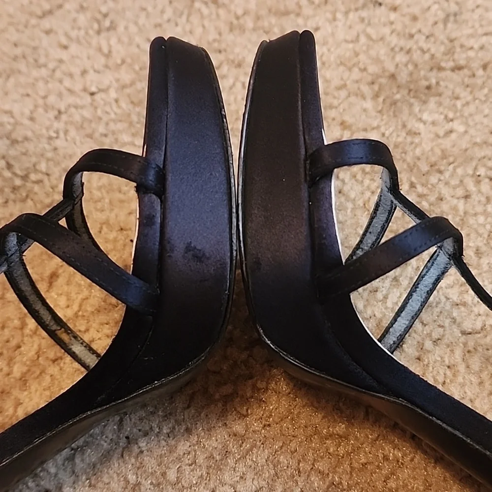 Stuart Weitzman Satin Crystal Embellishments Heels